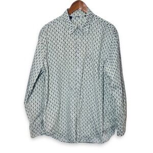 Boden Dress Shirt Button Down Scandi Bloom Floral Print Long Sleeve Cotton